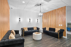 Outpatient rehab therapy lounge supporting continued addiction recovery and long-term treatment